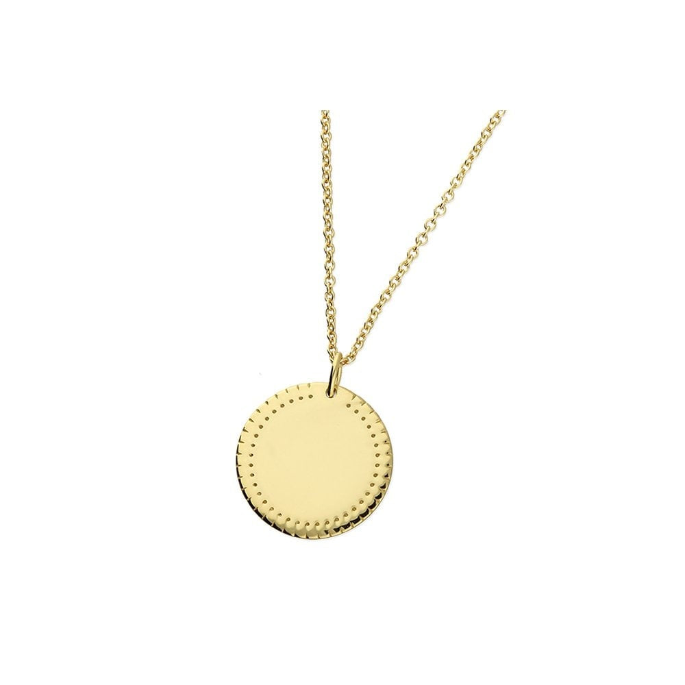 GOLD ON SILVER STAR EDGE DISC NECKLACE