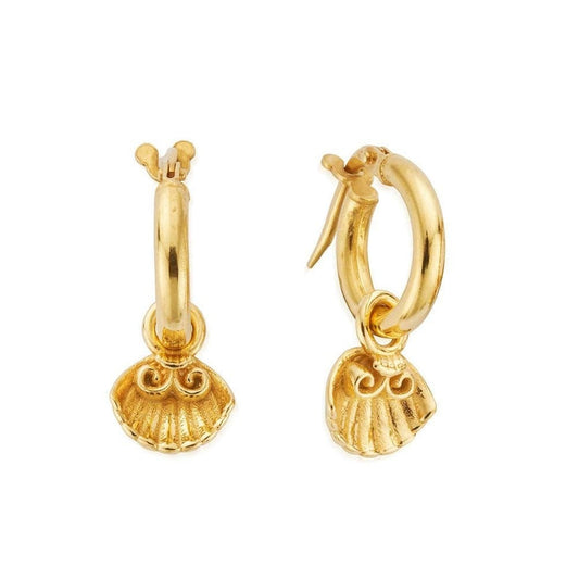 GOLD ON SILVER TRAVEL SEEKER SMALL HOOP EARRINGS