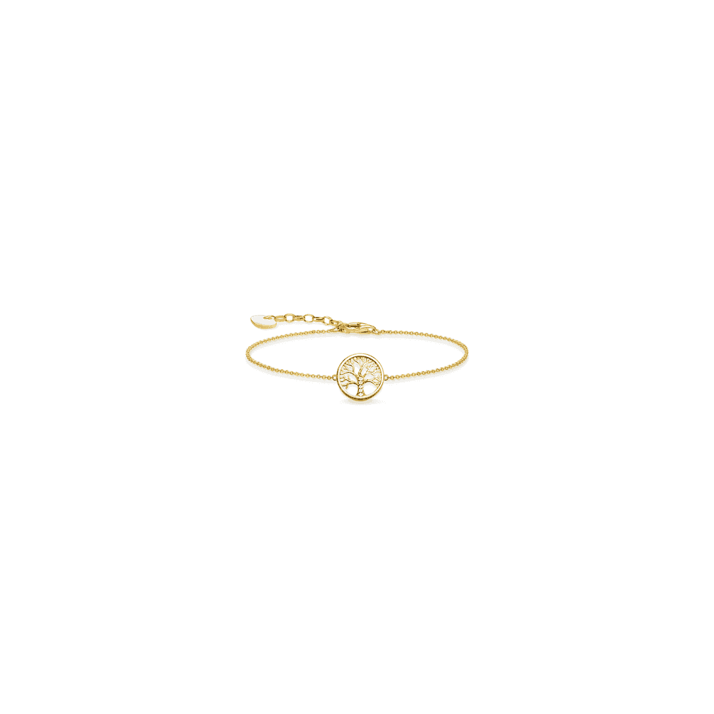 GOLD ON SILVER TREE OF LOVE BRACELET WITH ZIRCONIA