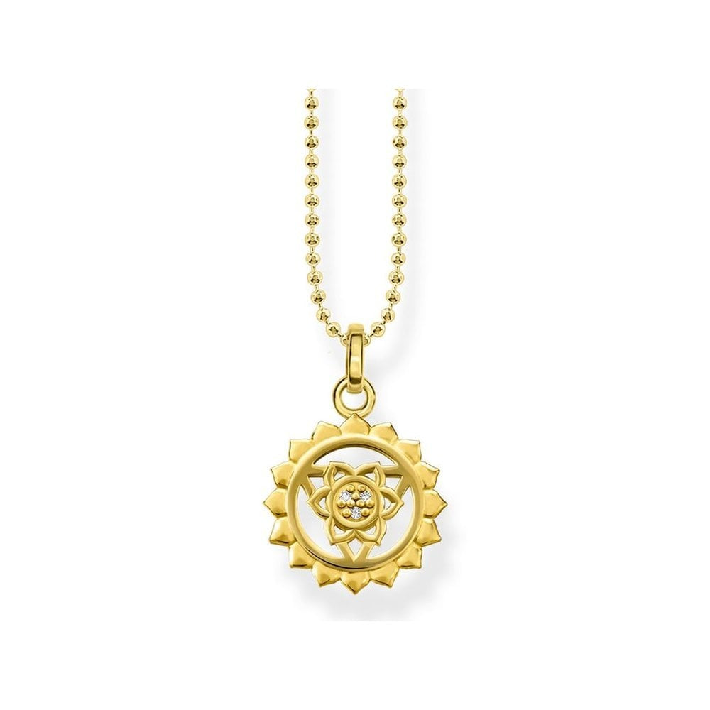 GOLD ON SILVER VISUDDHA THROAT CHAKRA NECKLACE WITH CUBIC ZIRCONIA