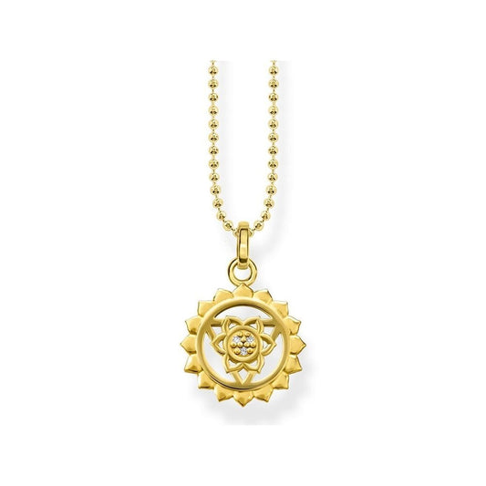 GOLD ON SILVER VISUDDHA THROAT CHAKRA NECKLACE WITH CUBIC ZIRCONIA