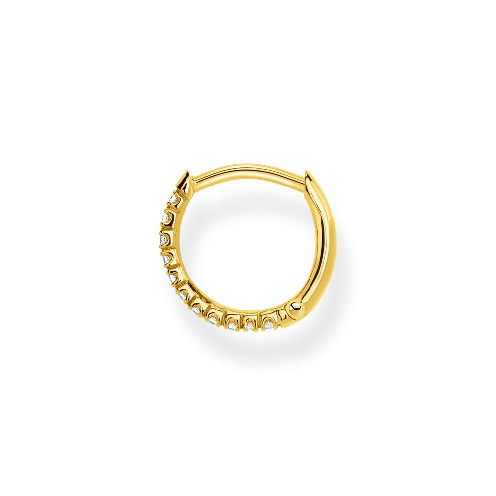 GOLD ON SILVER ZIRCONIA HOOP EARRINGS