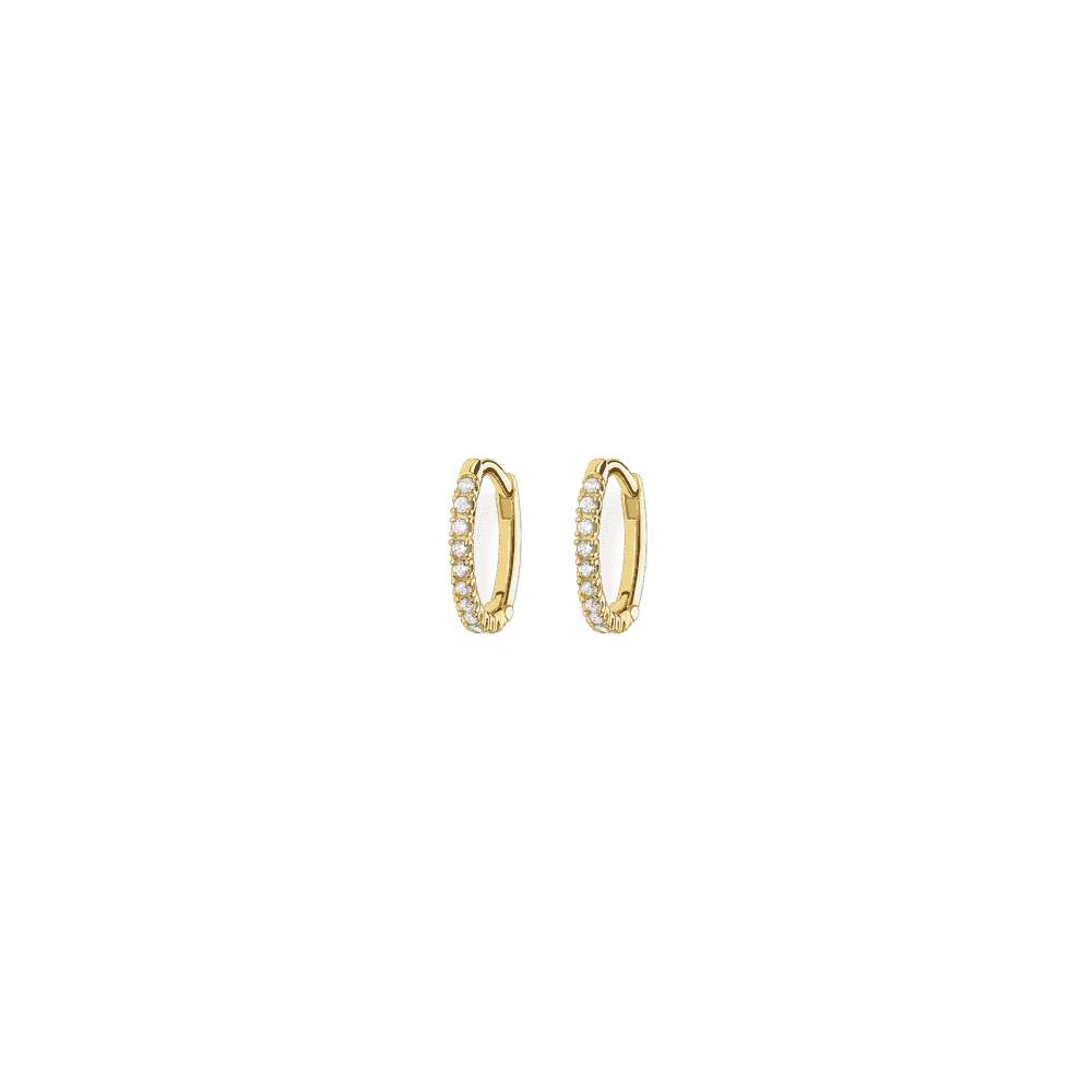 GOLD ON SILVER ZIRCONIA HOOP EARRINGS