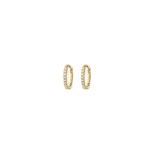 GOLD ON SILVER ZIRCONIA HOOP EARRINGS