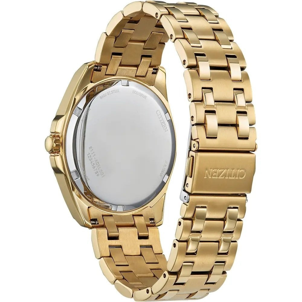 GOLD ON STAINLESS STEEL, ECO DRIVE, GENTS WATCH