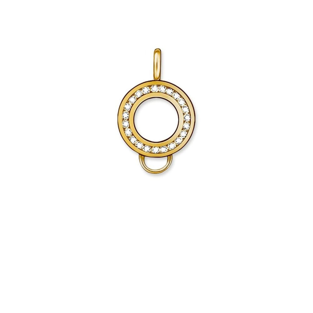 GOLD ON STERLING SILVER CUBIC ZIRCONIA CHARM CARRIER
