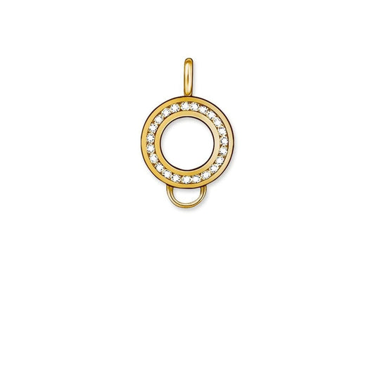 GOLD ON STERLING SILVER CUBIC ZIRCONIA CHARM CARRIER