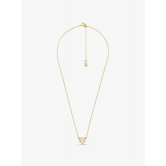 GOLD ON STERLING SILVER HEART LOGO NECKLACE WITH ZIRCONIA