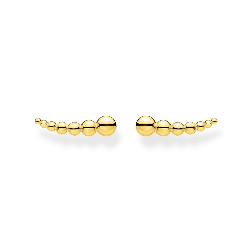 GOLD ON STERLING SILVER SPHERICAL DOTS EARRING CLIMBERS