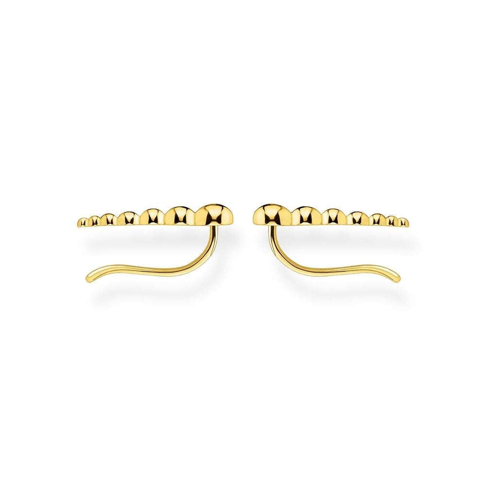 GOLD ON STERLING SILVER SPHERICAL DOTS EARRING CLIMBERS
