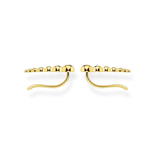GOLD ON STERLING SILVER SPHERICAL DOTS EARRING CLIMBERS