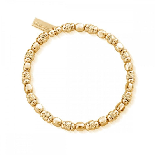 GOLD ON STERLING SILVER TWISTED CUBE BRACELET