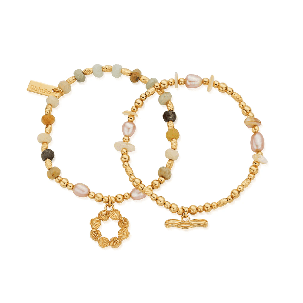 GOLD PEACE AND BALANCE SET BRACELETS