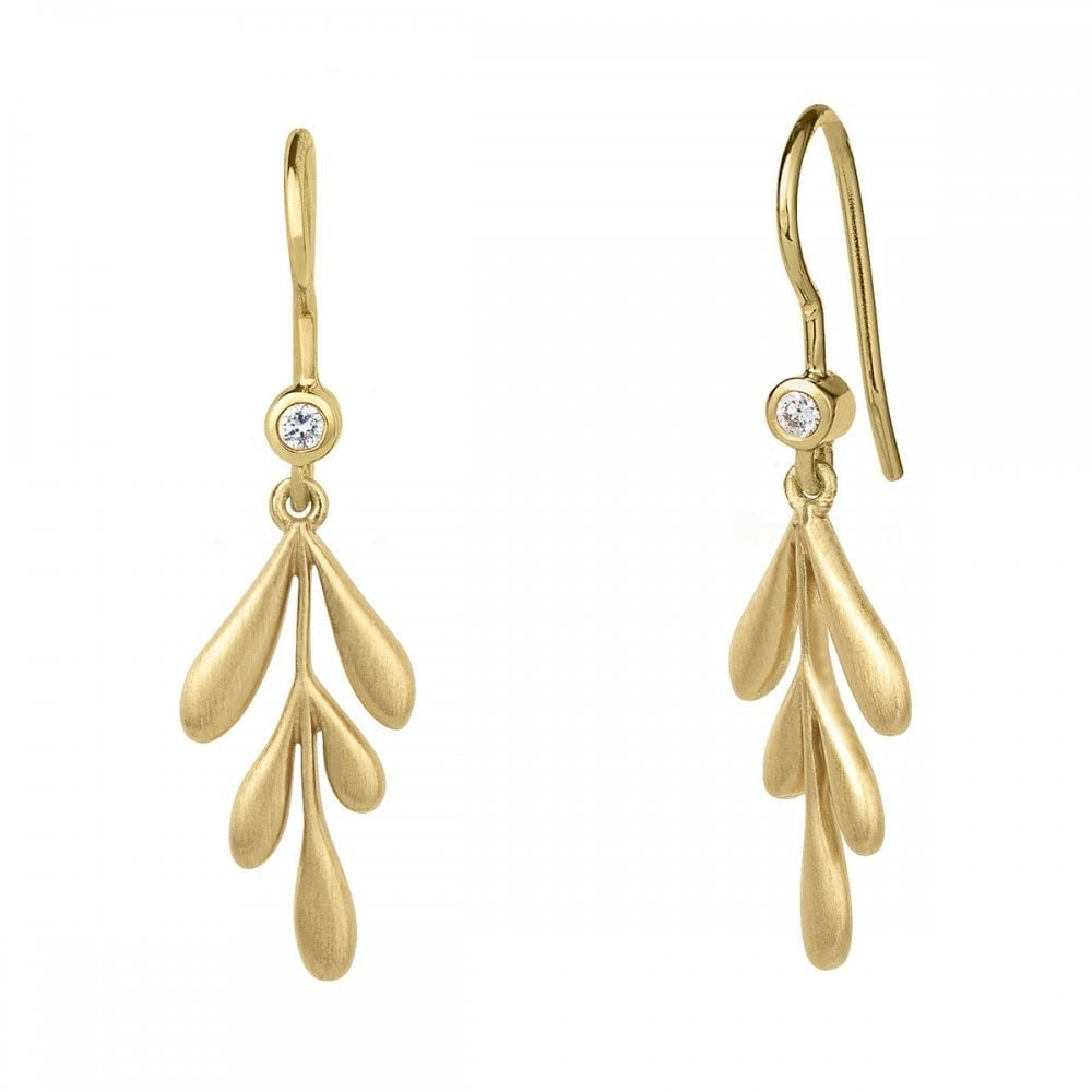 GOLD PLATED FOREST DROPPER EARRINGS
