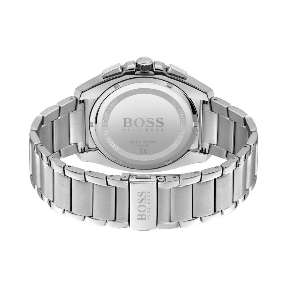 GRANDMASTER STAINLESS STEEL CHRONOGRAPH GENTS BRACELET WATCH WITH BLUE DIAL