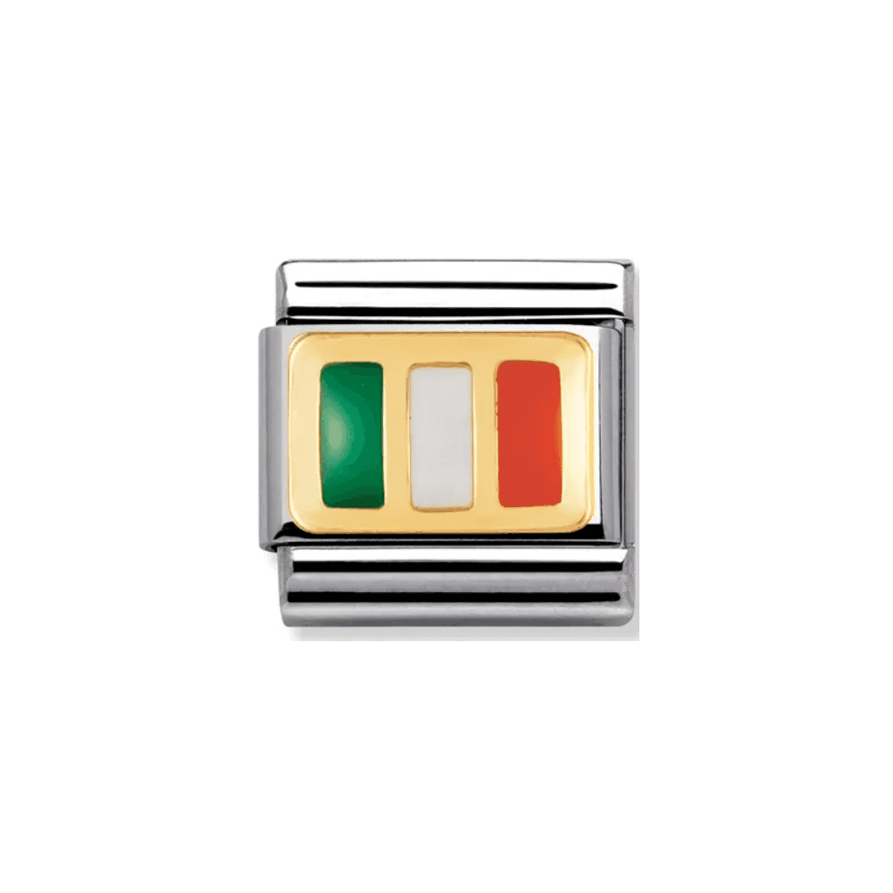 GREEN WHITE & GOLD IRISH FLAG CHARM