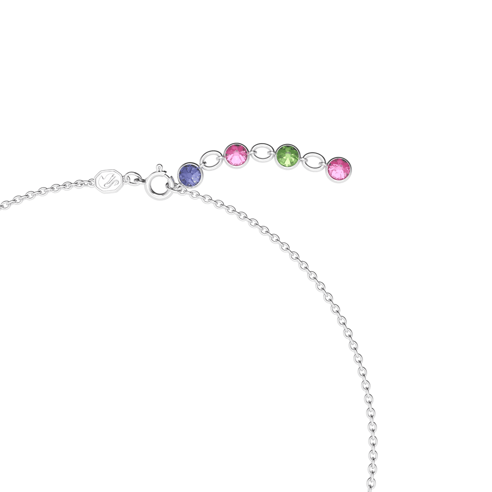 Gema necklace, Mixed cuts, Multicolored, Rhodium plated
