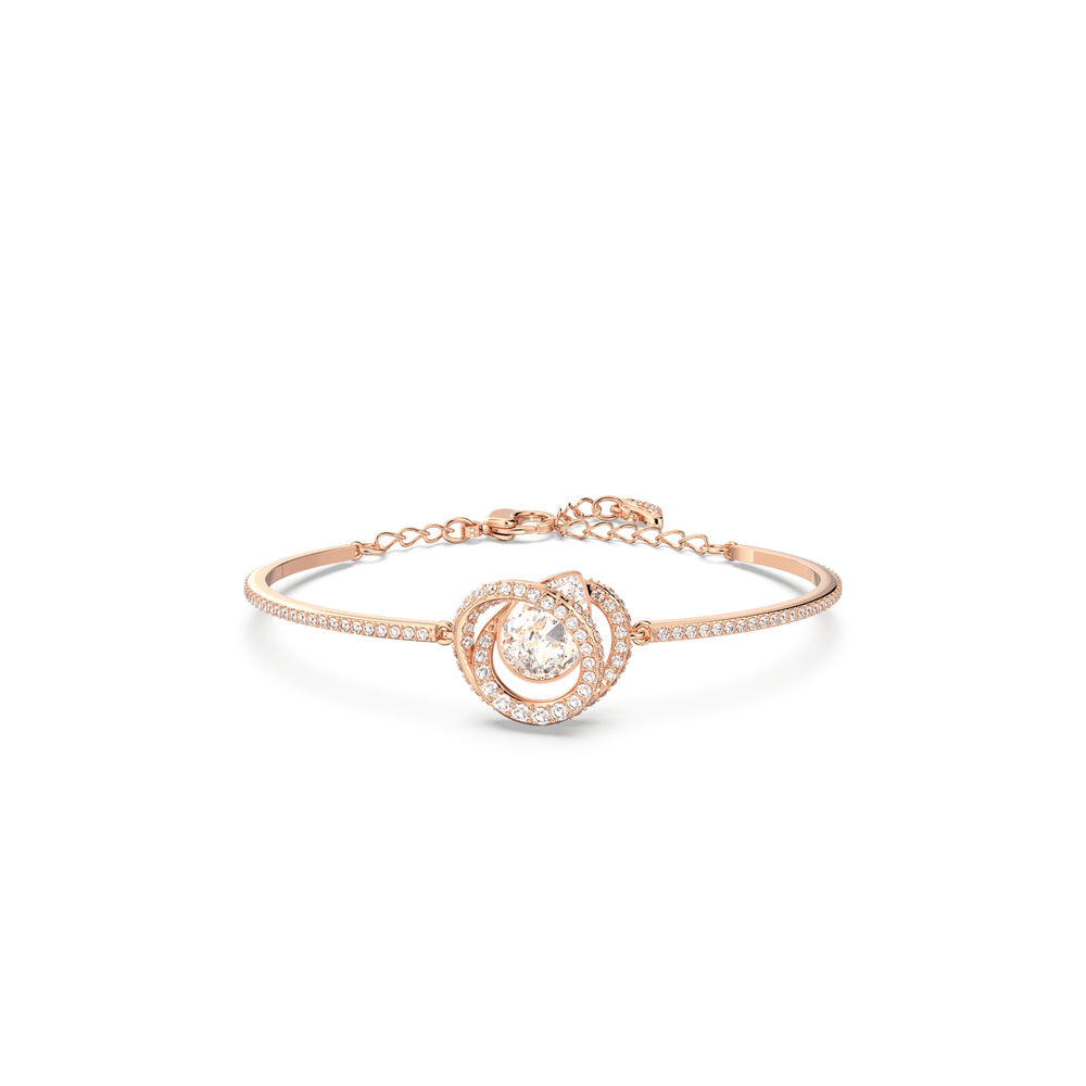 Generation bangle, White, Rose gold-tone plated