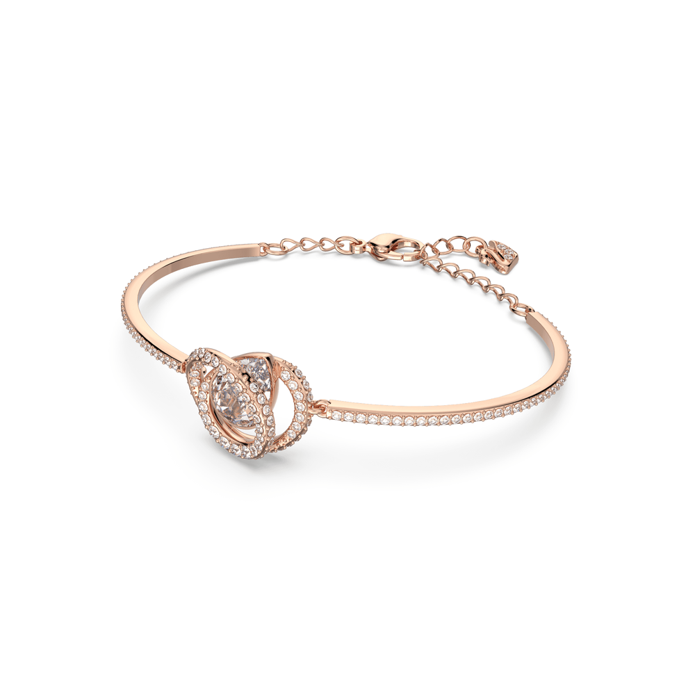 Generation bangle, White, Rose gold-tone plated