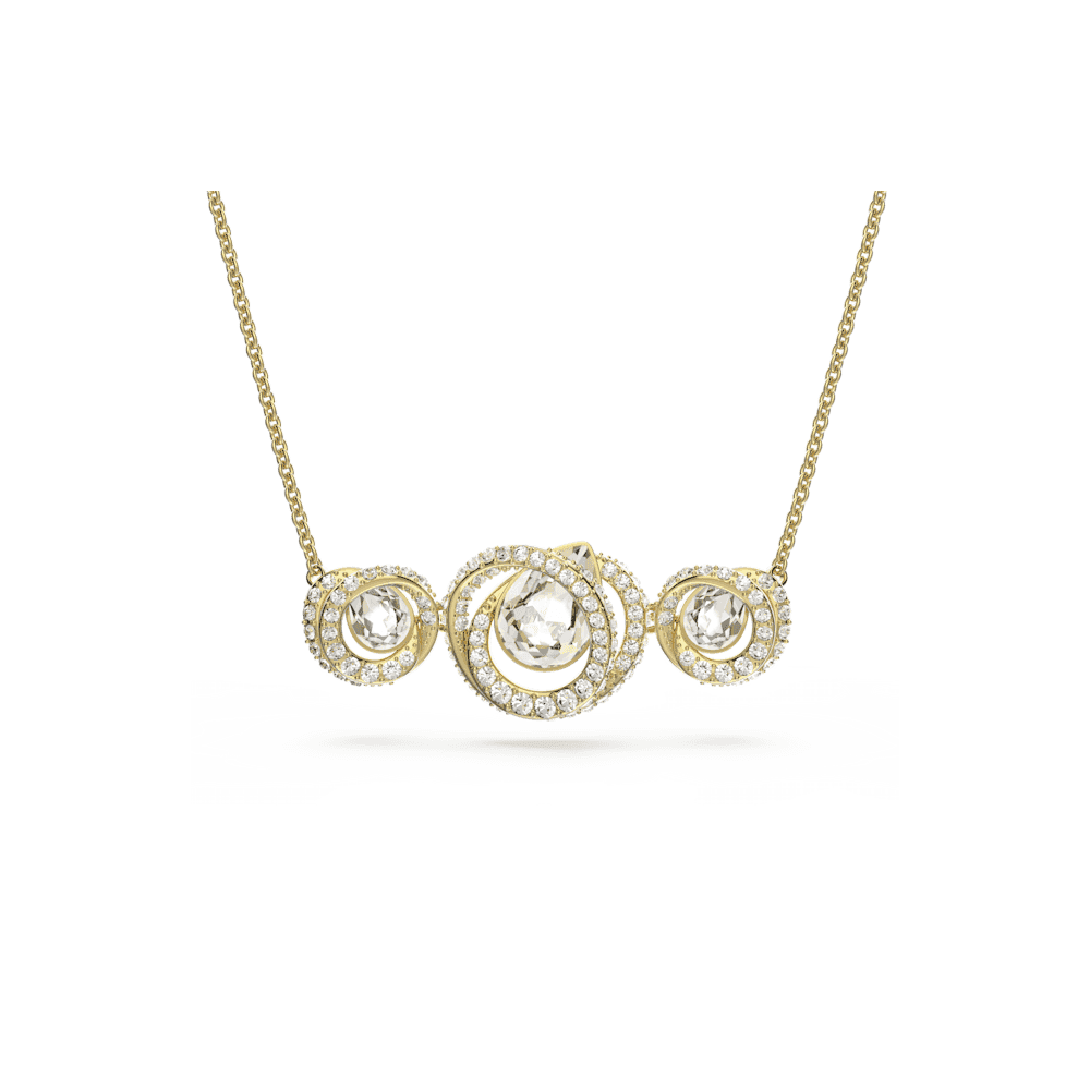 Generation necklace, White, Gold-tone plated