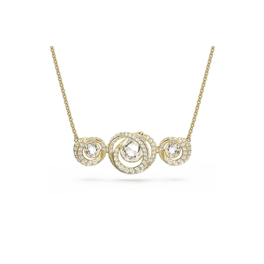 Generation necklace, White, Gold-tone plated