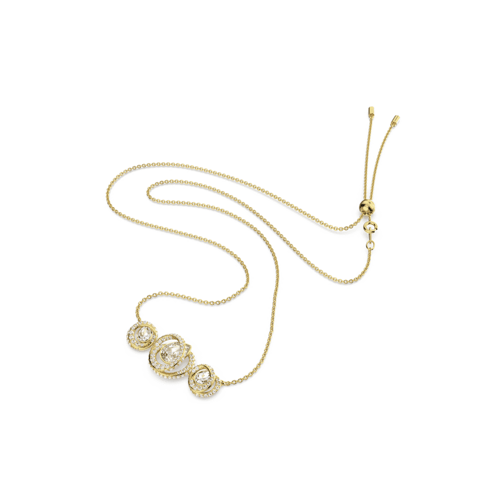 Generation necklace, White, Gold-tone plated