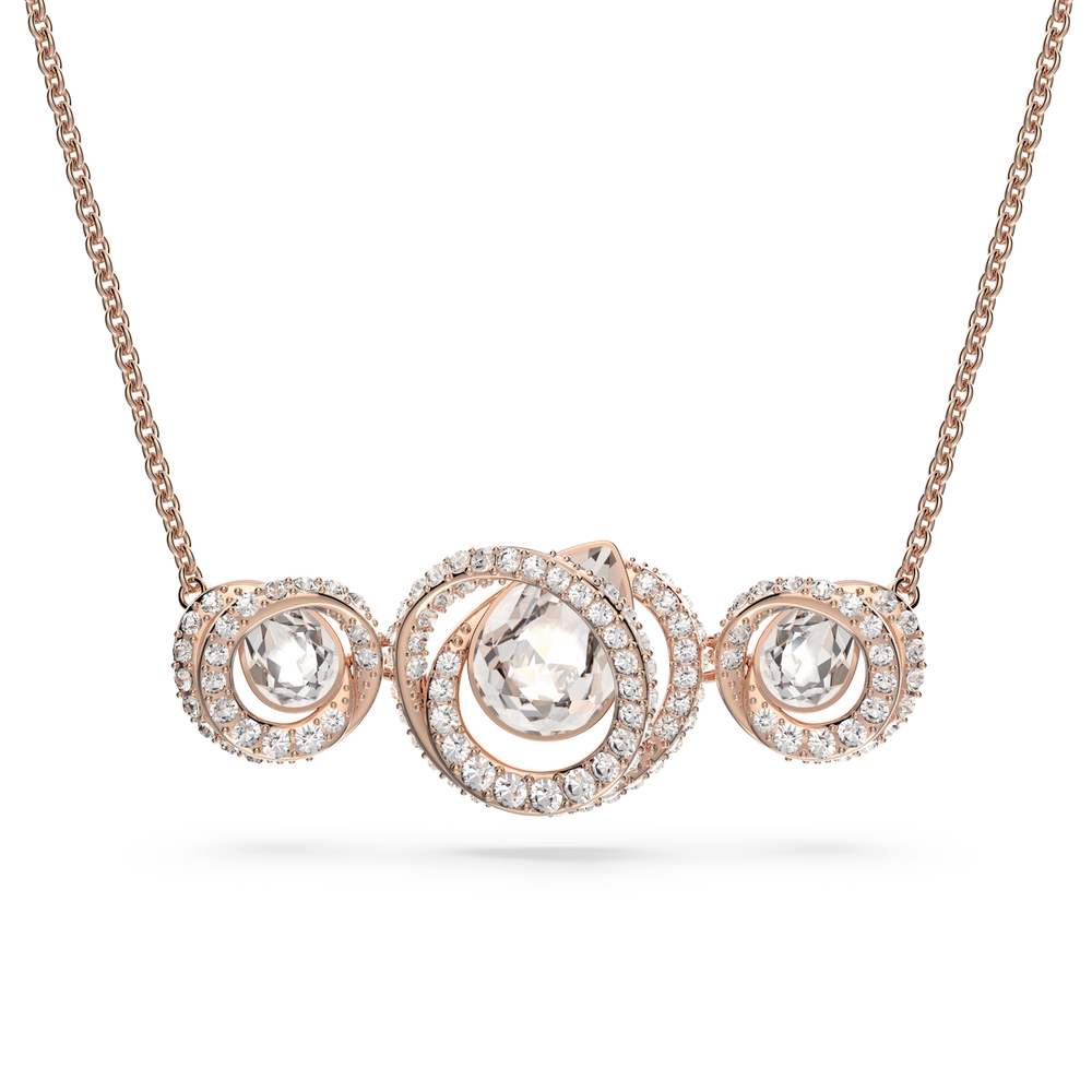 Generation necklace, White, Rose gold-tone plated