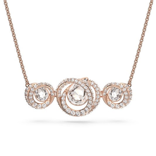 Generation necklace, White, Rose gold-tone plated
