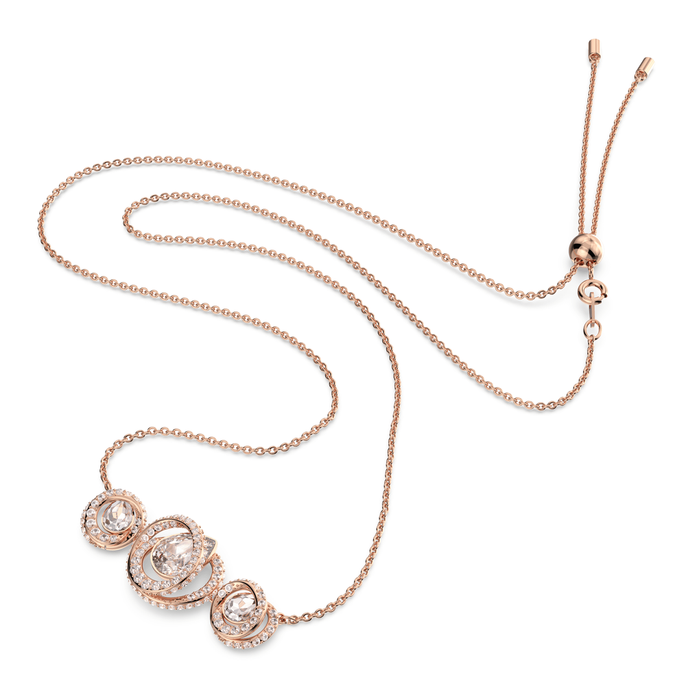 Generation necklace, White, Rose gold-tone plated