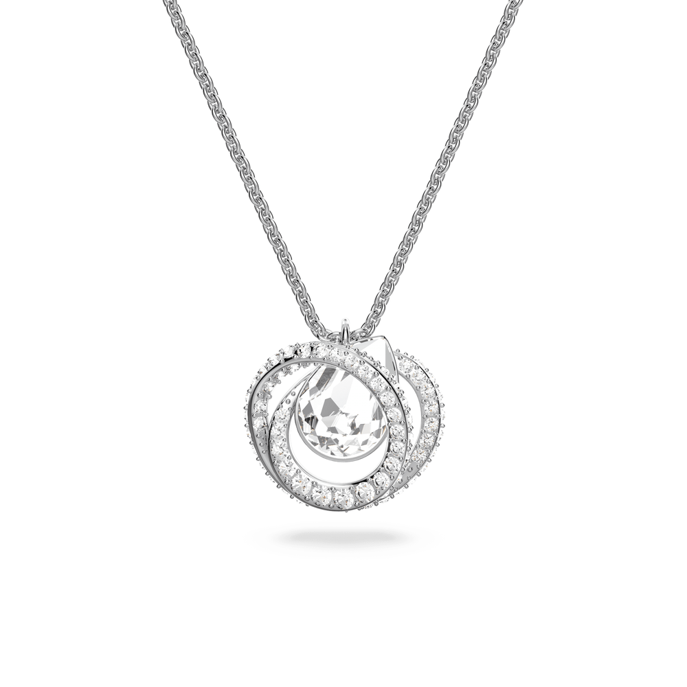 Generation pendant, White, Rhodium plated