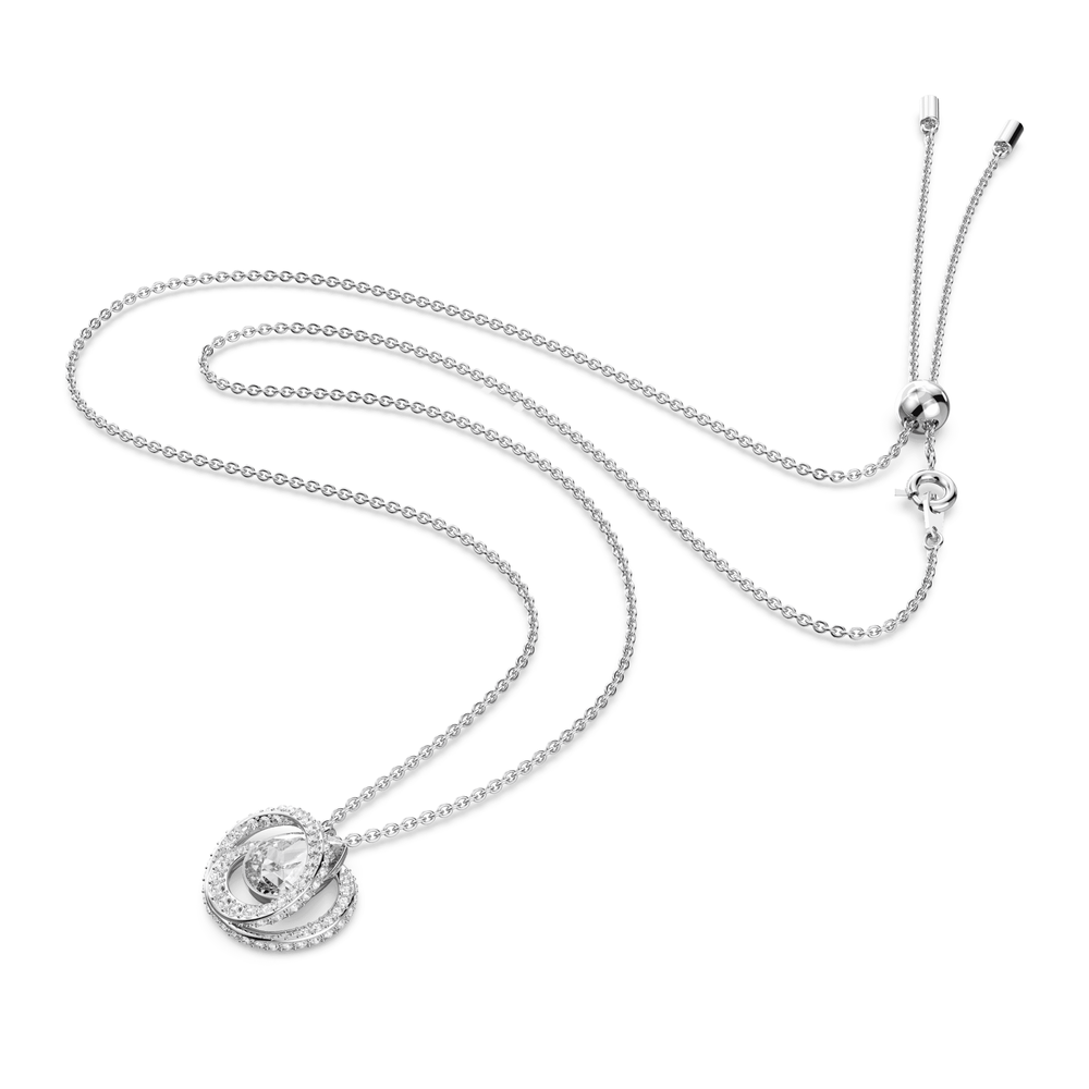Generation pendant, White, Rhodium plated