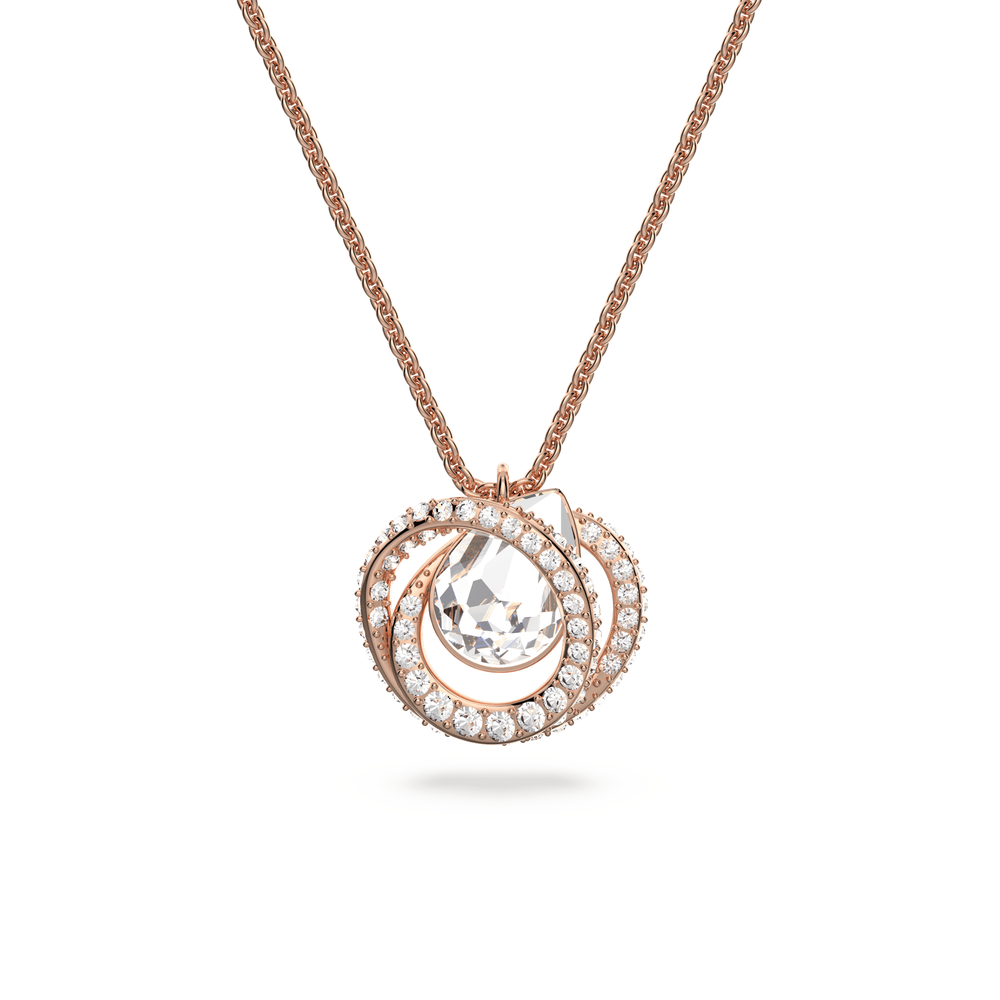 Generation pendant, White, Rose gold-tone plated