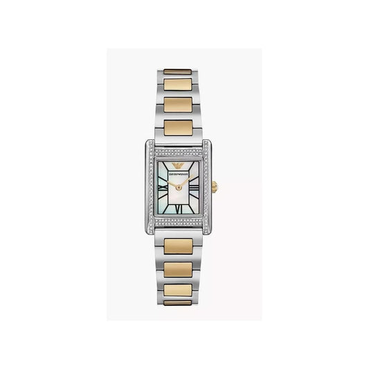 Genni, Mother of Pearl Dial Pavé Ladies Two-Toned Stainless Steel Watch