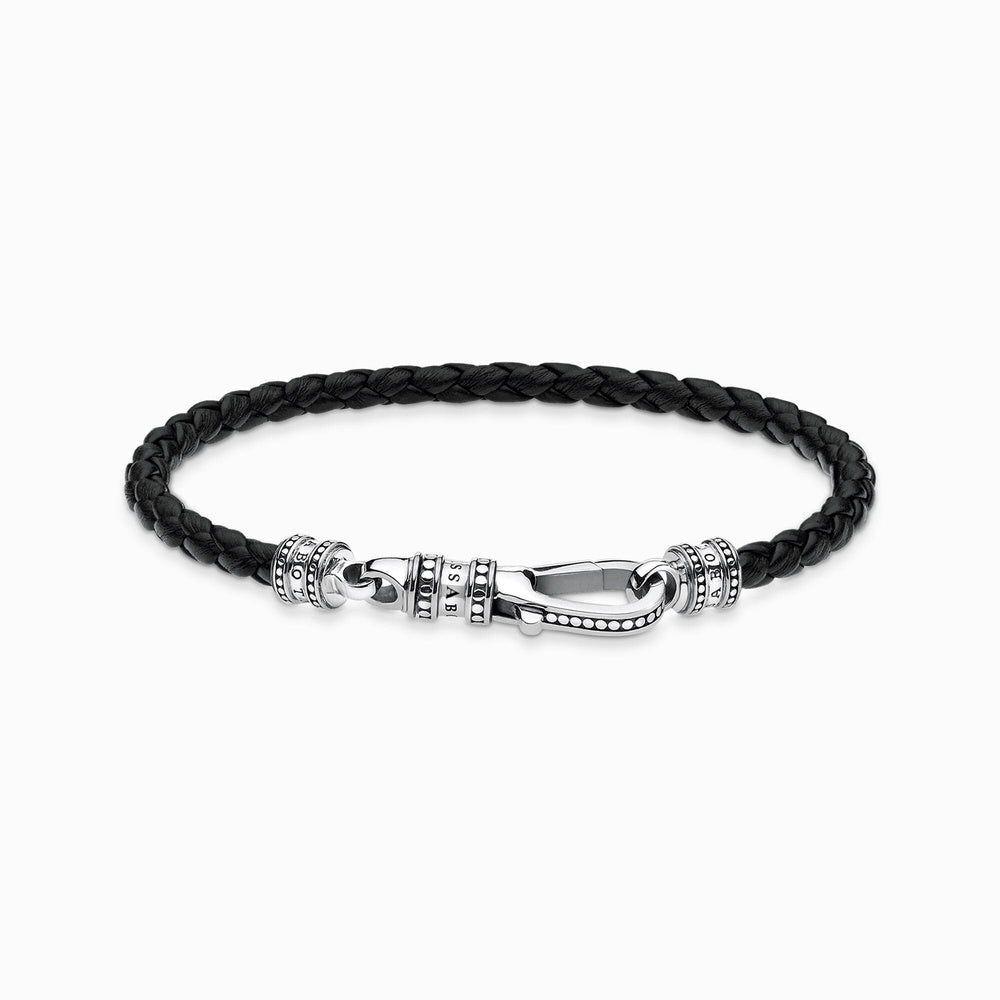 Gents Leather Bracelet with Sterling Silver Lobster Clasp