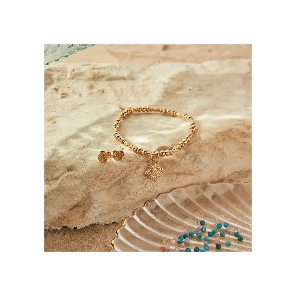 Gold On Silver Botanical Beauty Stud Earrings