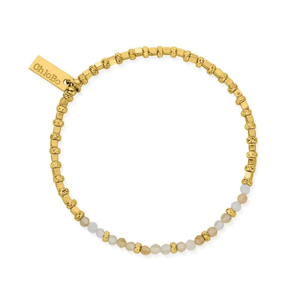 Gold On Silver & Citrine Sparkle Cube Bracelet