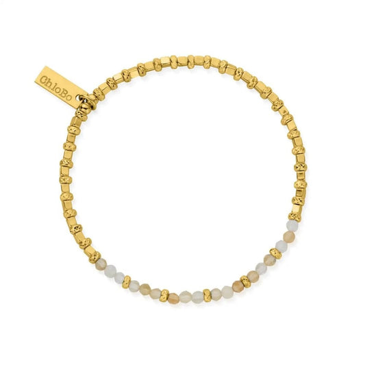 Gold On Silver & Citrine Sparkle Cube Bracelet