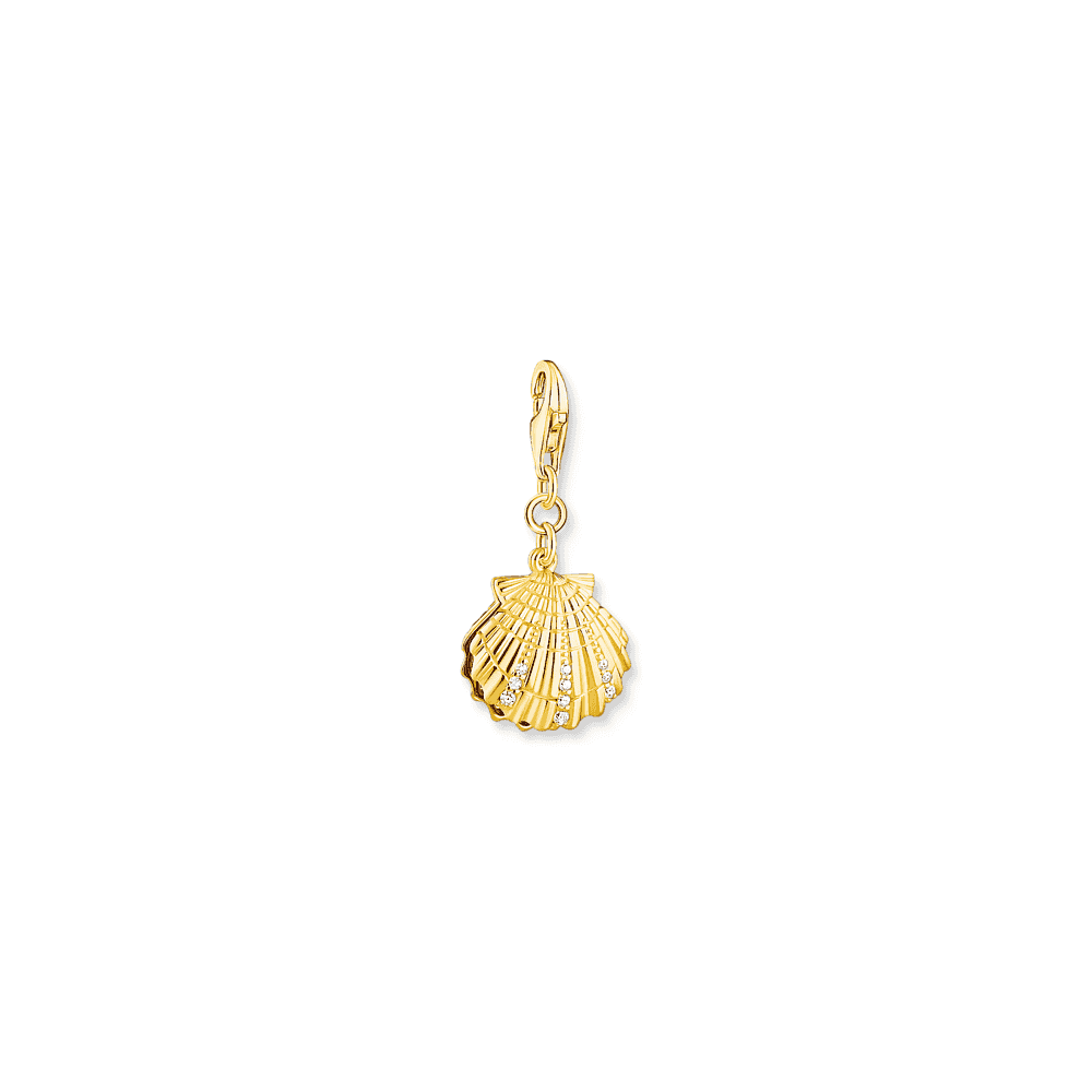Gold On Silver Clam with Pearl Charm