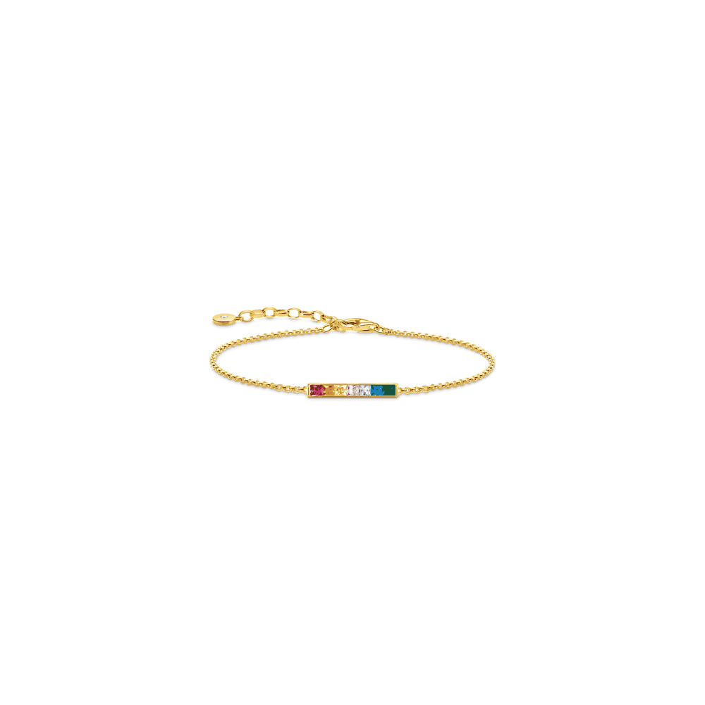 Gold On Silver Colourful Bracelet