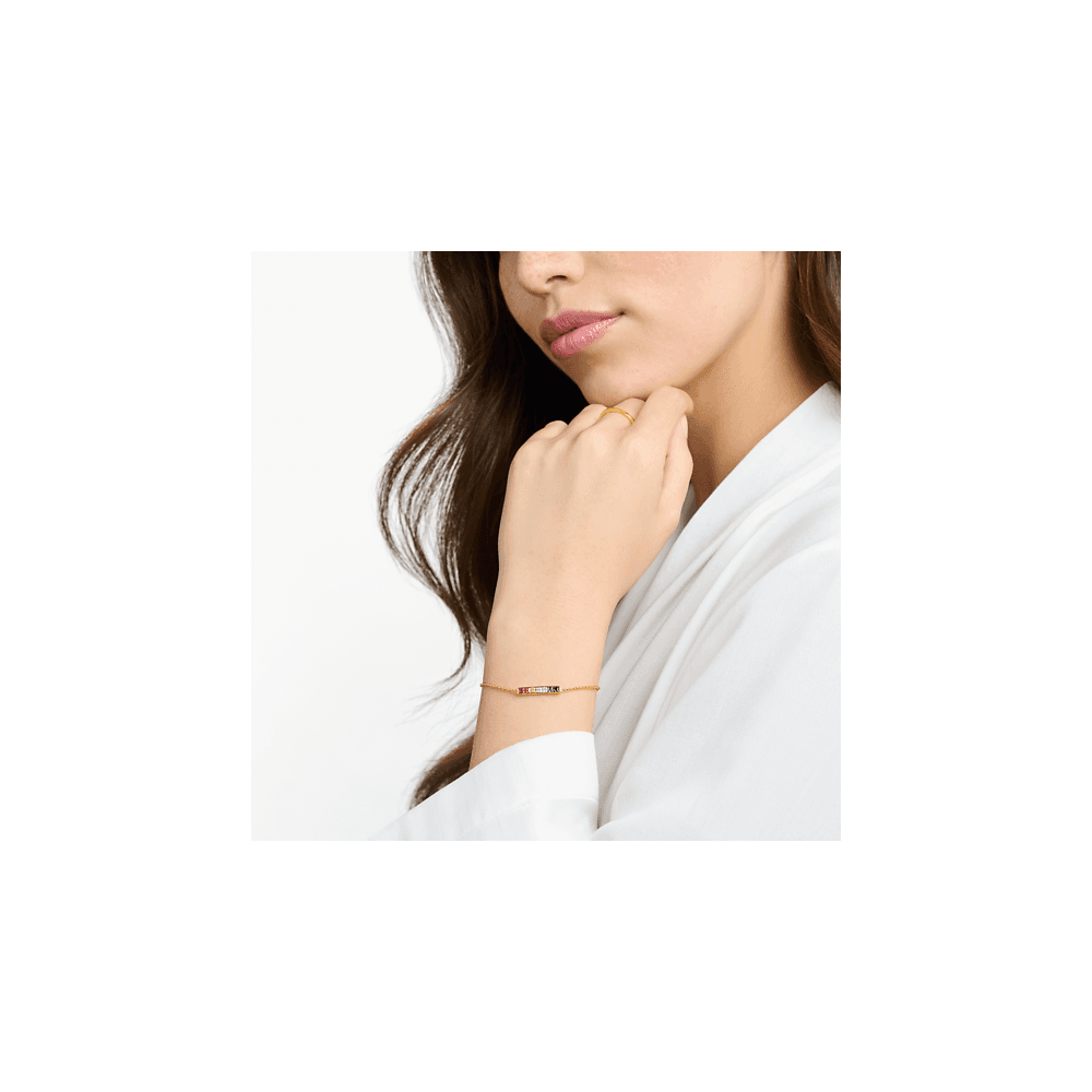 Gold On Silver Colourful Bracelet
