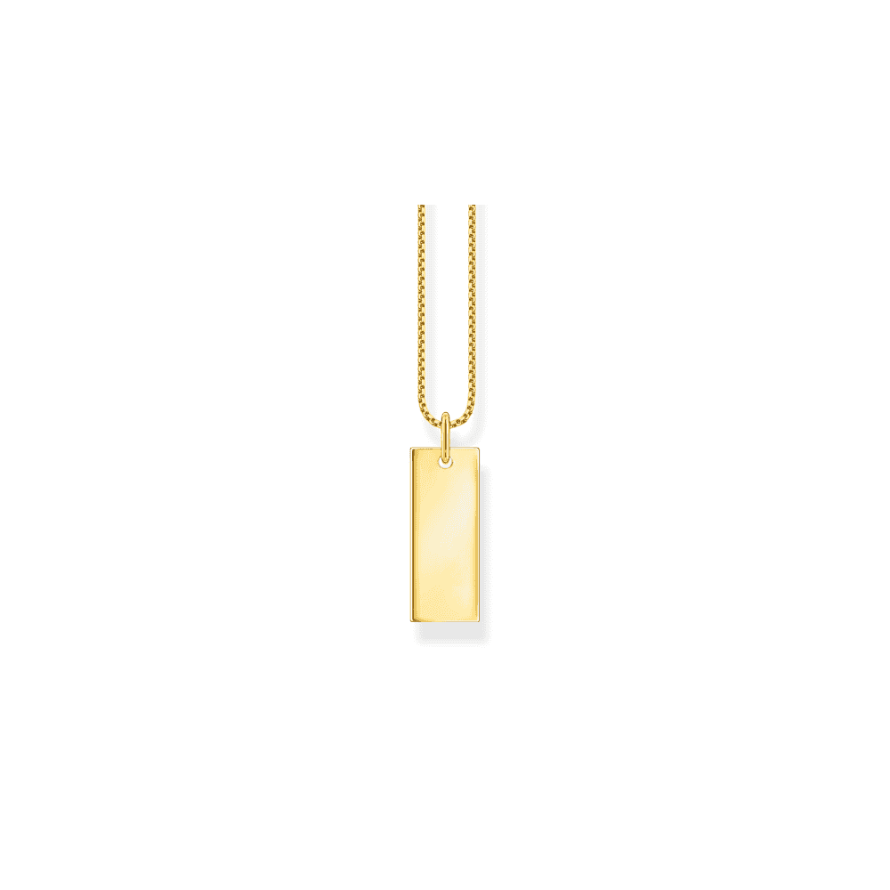 Gold On Silver Column Tag Pendant