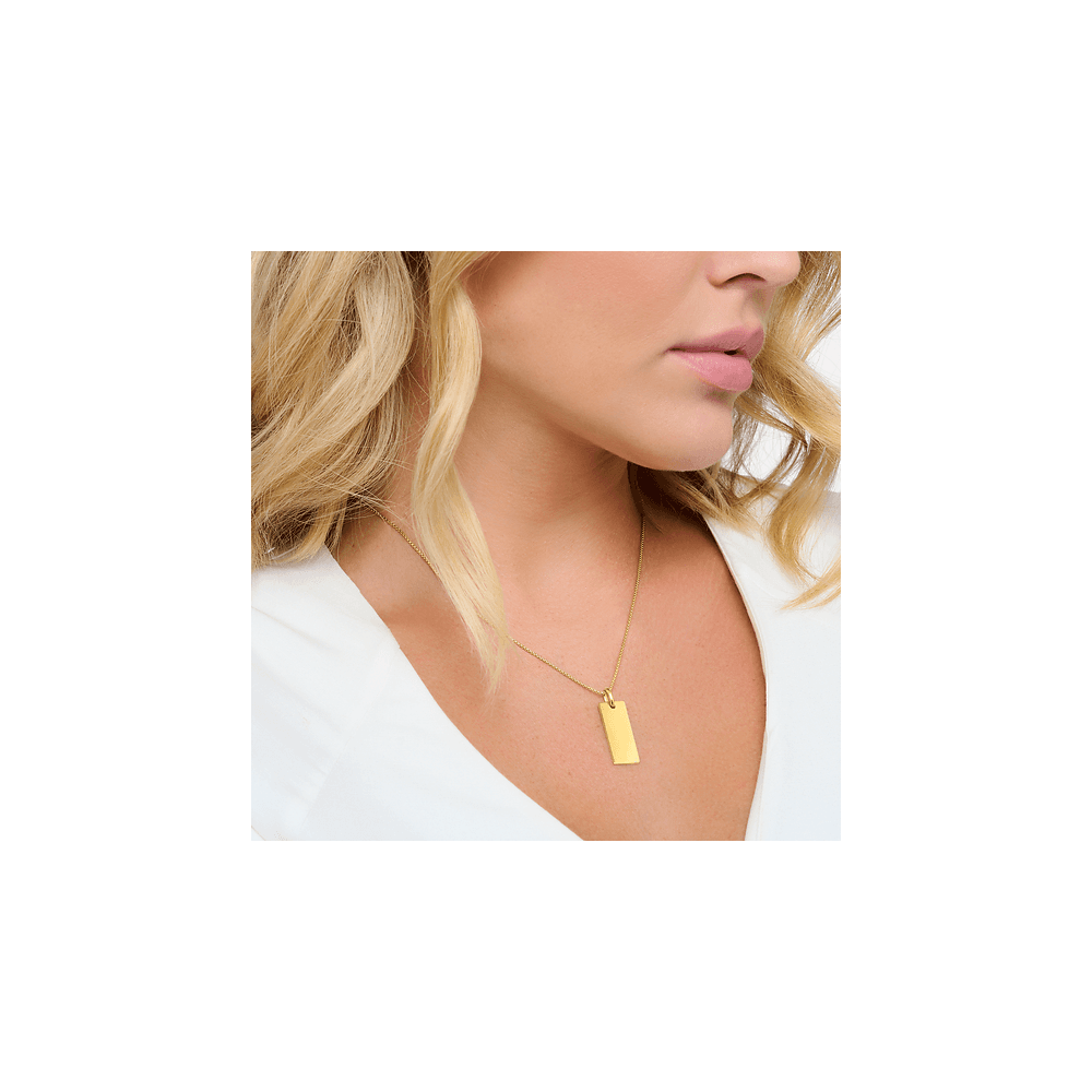 Gold On Silver Column Tag Pendant