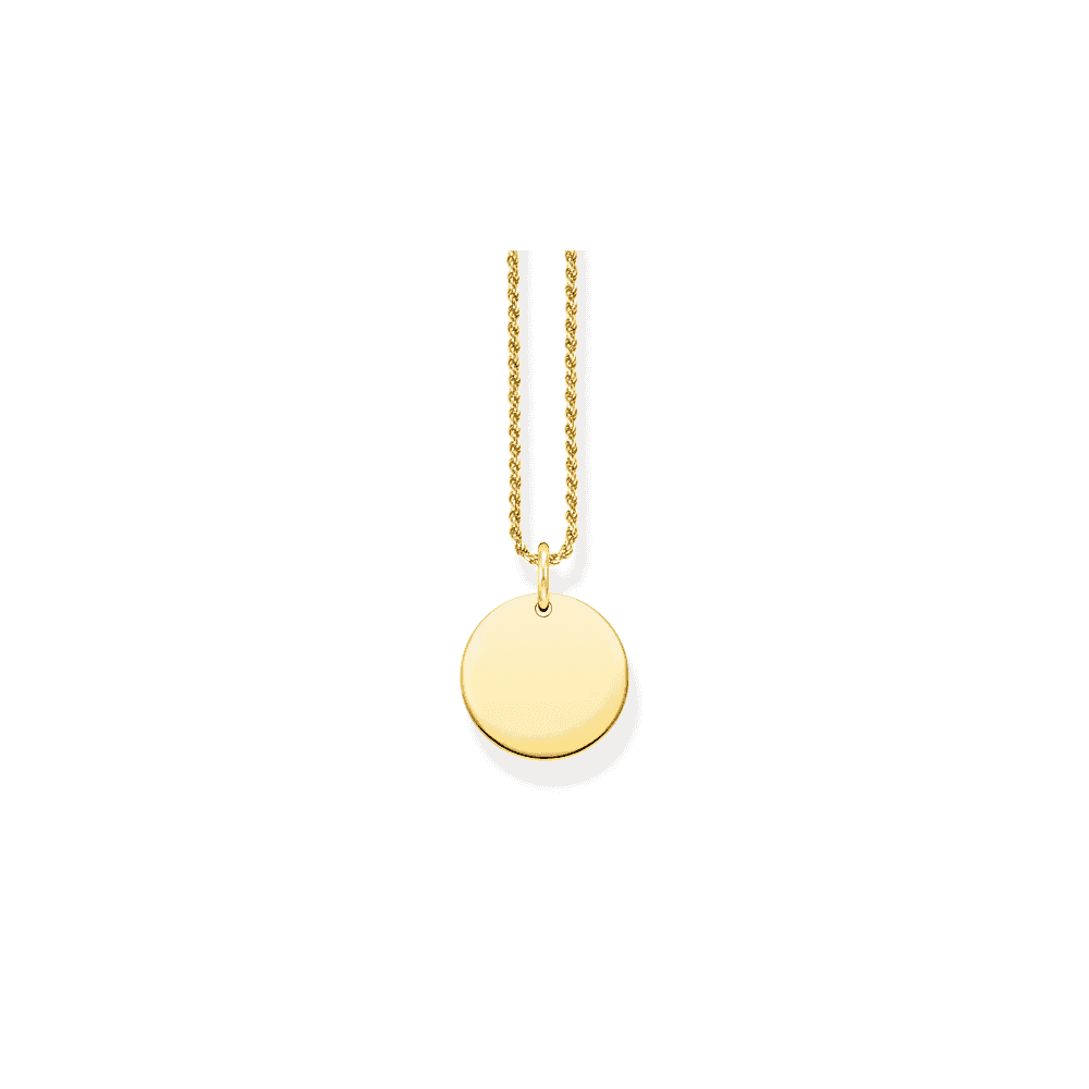 Gold On Silver Engravable Disc Pendant