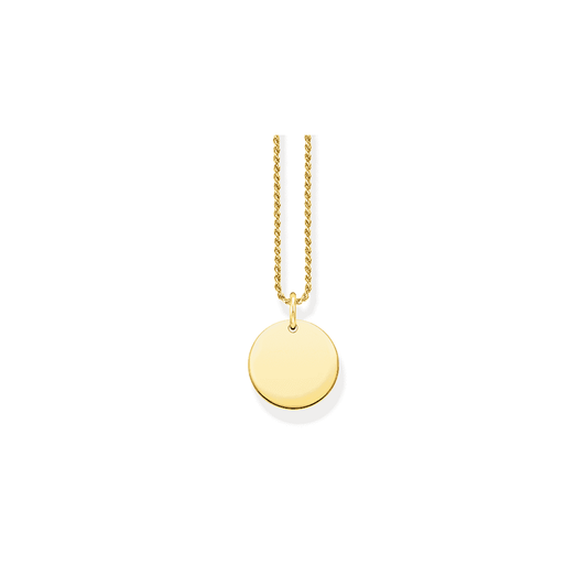 Gold On Silver Engravable Disc Pendant