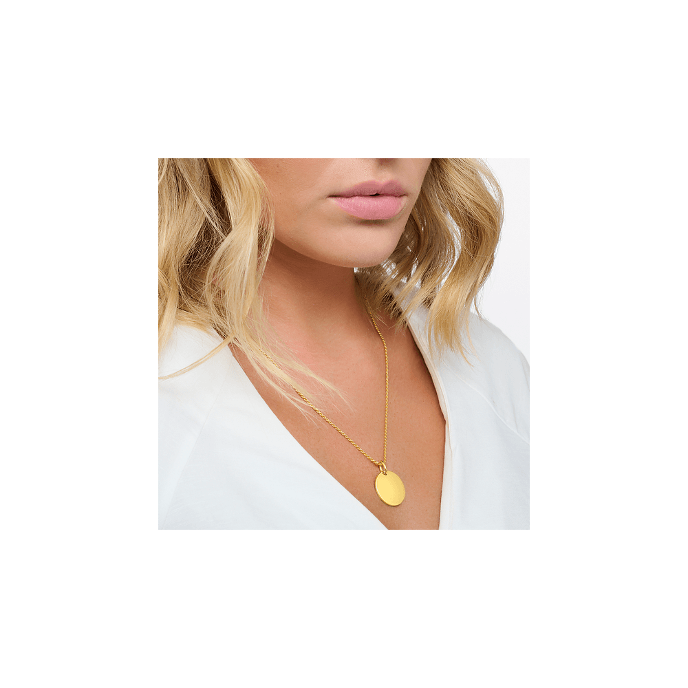 Gold On Silver Engravable Disc Pendant