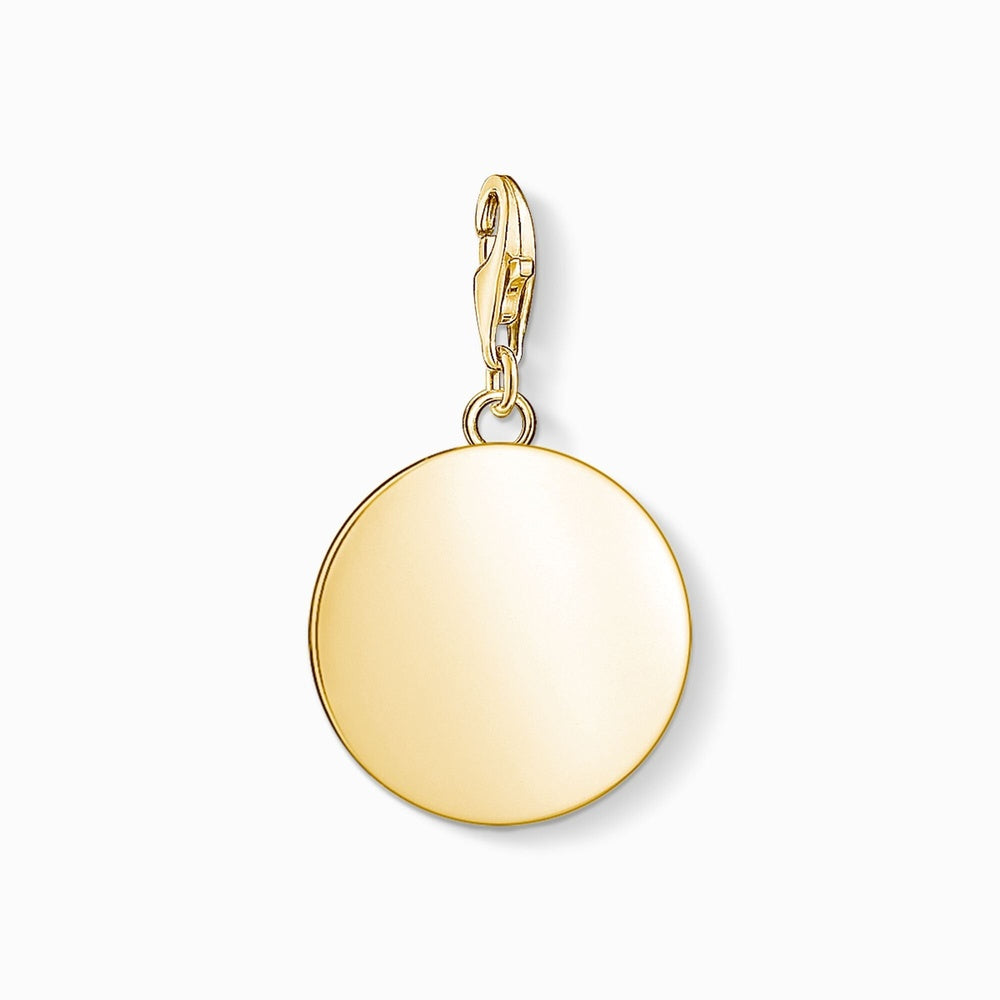 Gold On Silver Engraveable Disc Charm