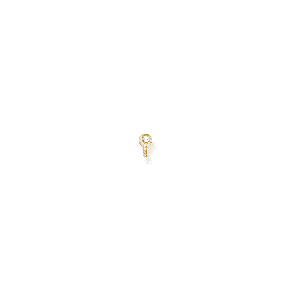 Gold On Silver Key Stud Earrings