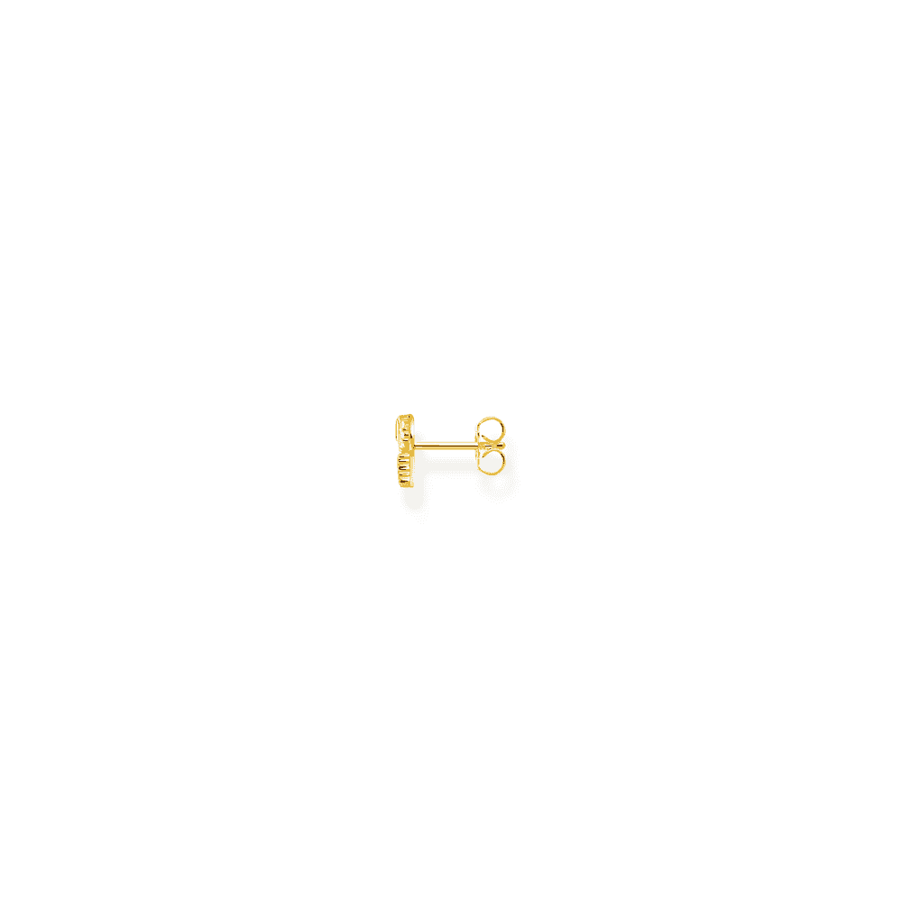 Gold On Silver Key Stud Earrings