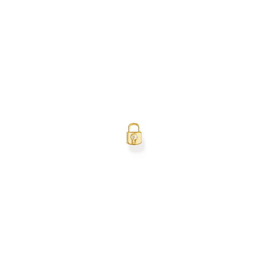 Gold On Silver Lock Stud Earrings