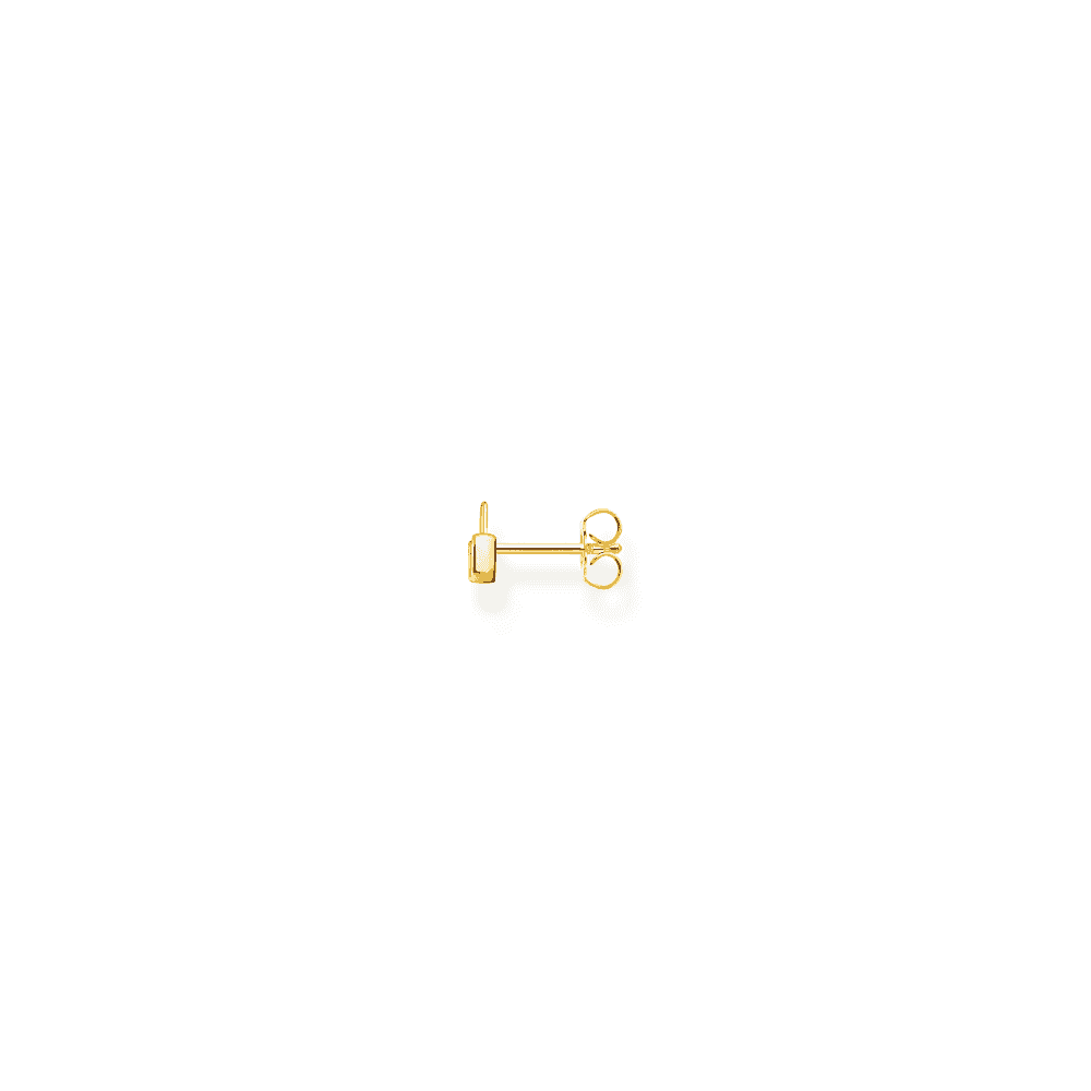 Gold On Silver Lock Stud Earrings